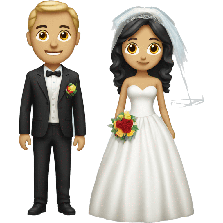 Mexican bride and white groom emoji