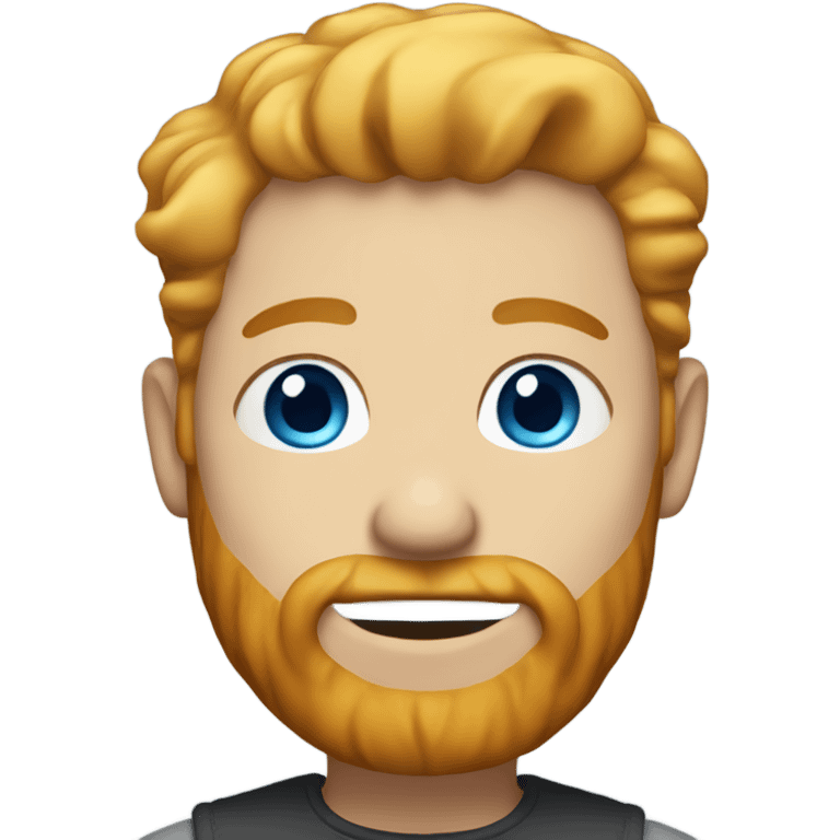 Man with blonde hair, blue eyes and ginger beard emoji