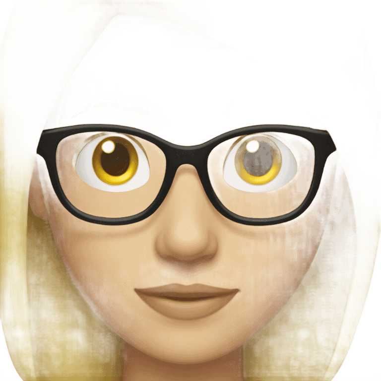 Blonde woman with glasses emoji