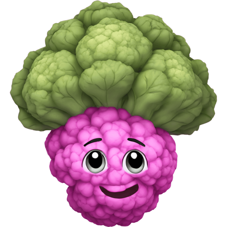 pink cauliflower looking in mirror emoji