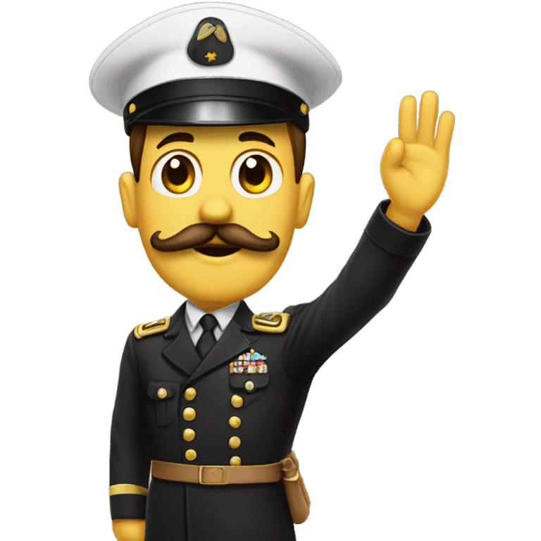 Saluting emoji with moustache  emoji