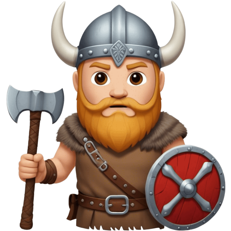 realistic Danish Viking with an ax in his hands emoji