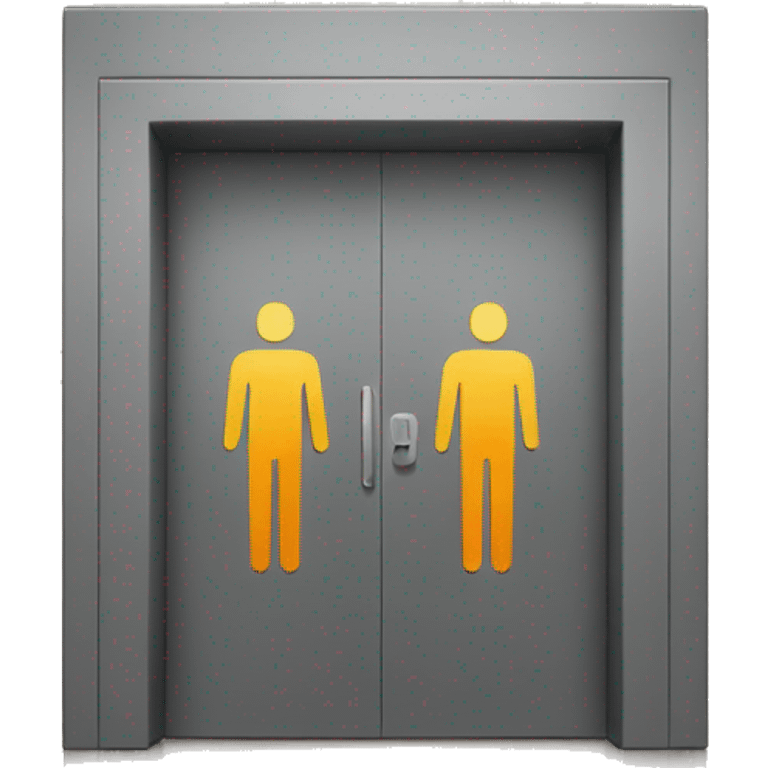 a door with the men restroom sign on it emoji