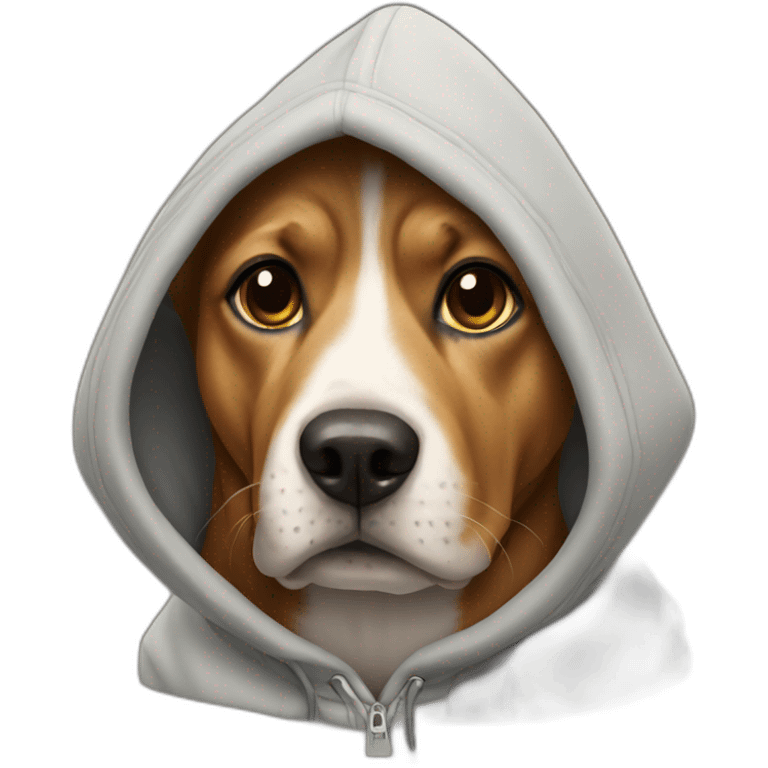 Dog wearing a hoodie  emoji