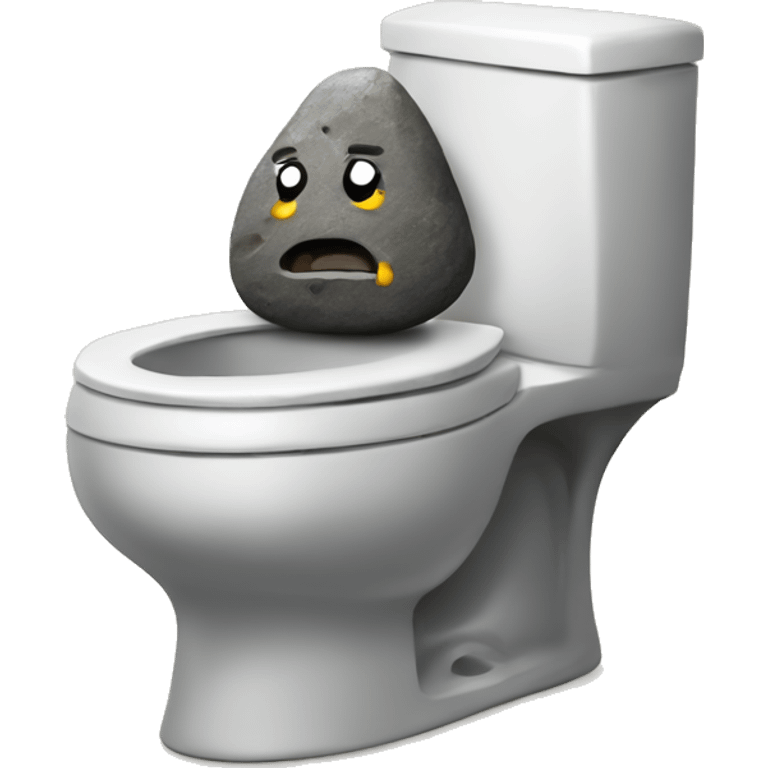 rock on a toilet emoji