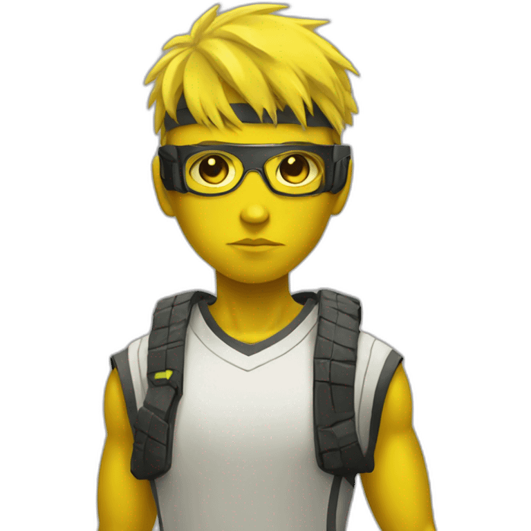 cyberpunk yellow tone dude in tennis uniform emoji