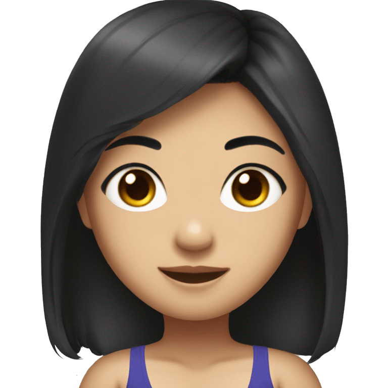 a black-haired Asian in a one-piece swimsuit emoji