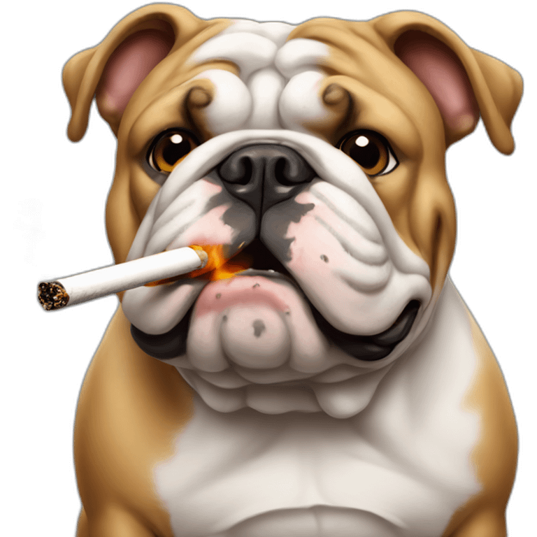 english-bulldog-smoking emoji