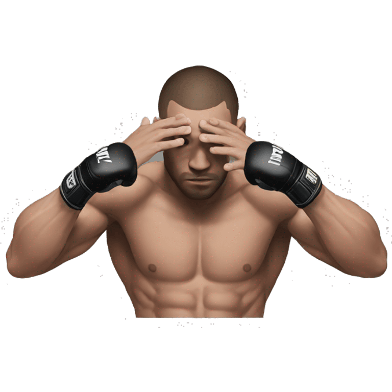 mma fighter hiding his face using hands emoji