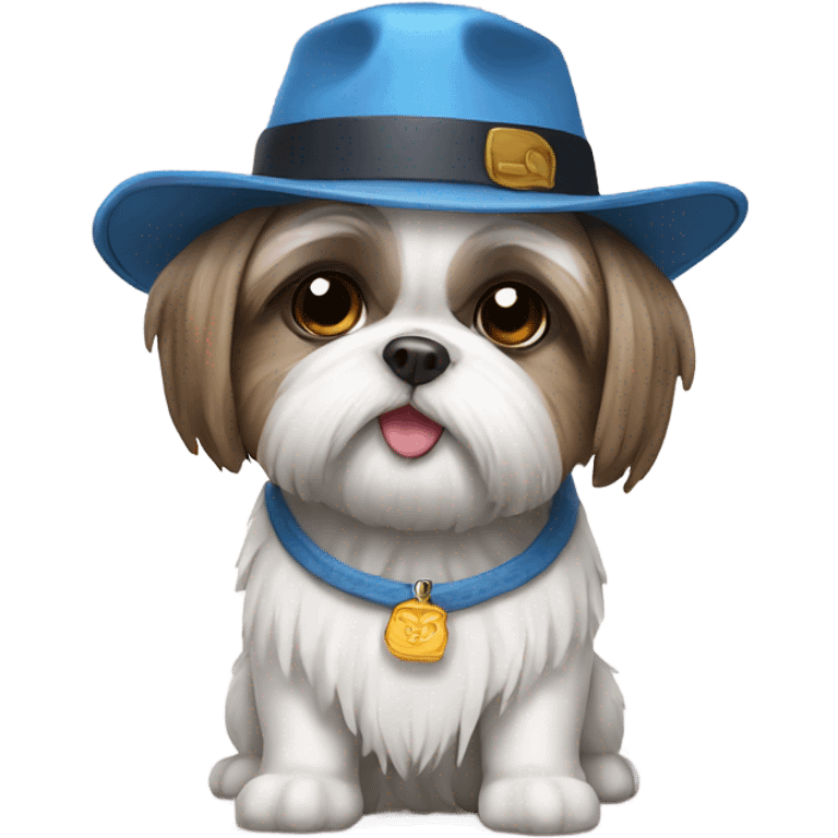 shi tzu with hat emoji