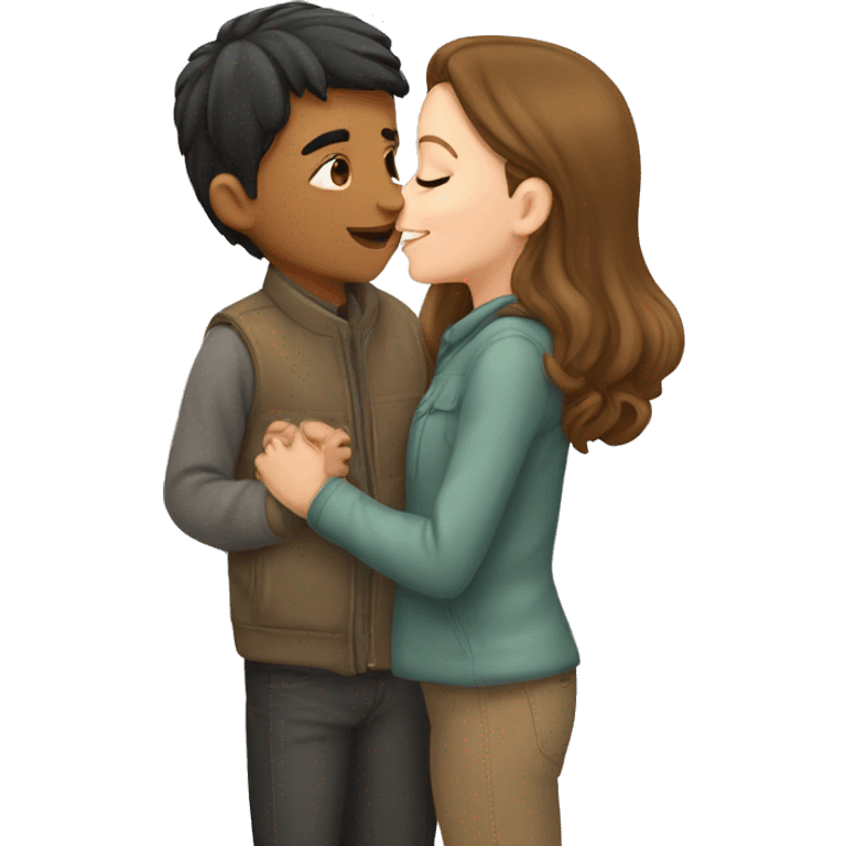 Girl and boy kissing emoji