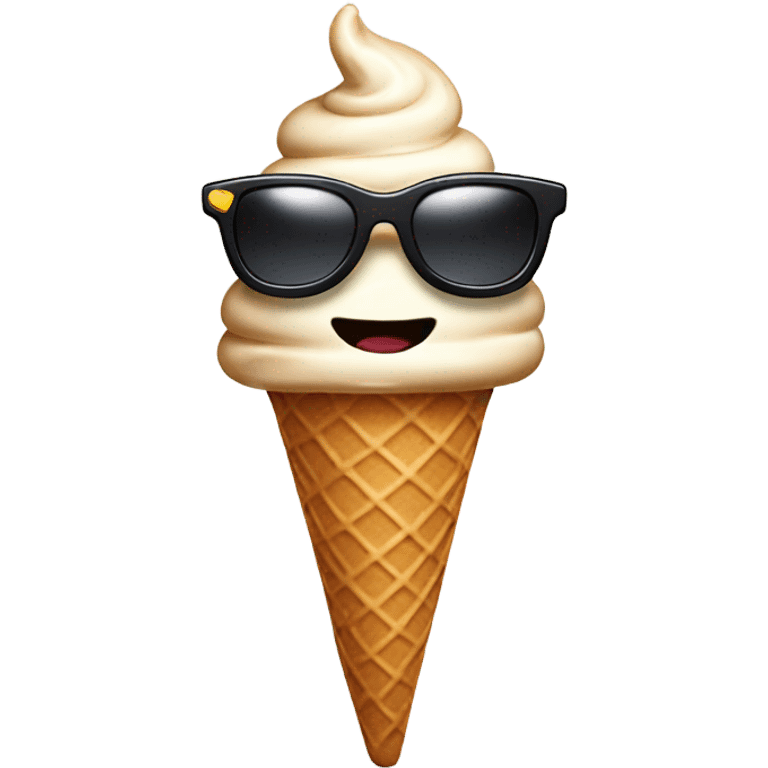 Turd with sunglasses eating icecream emoji