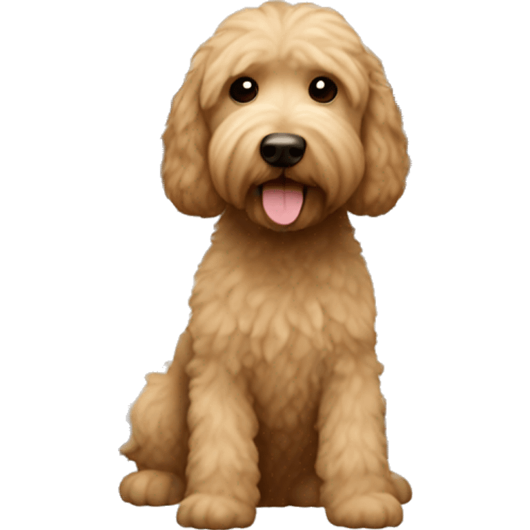 House with beige labradoodle emoji