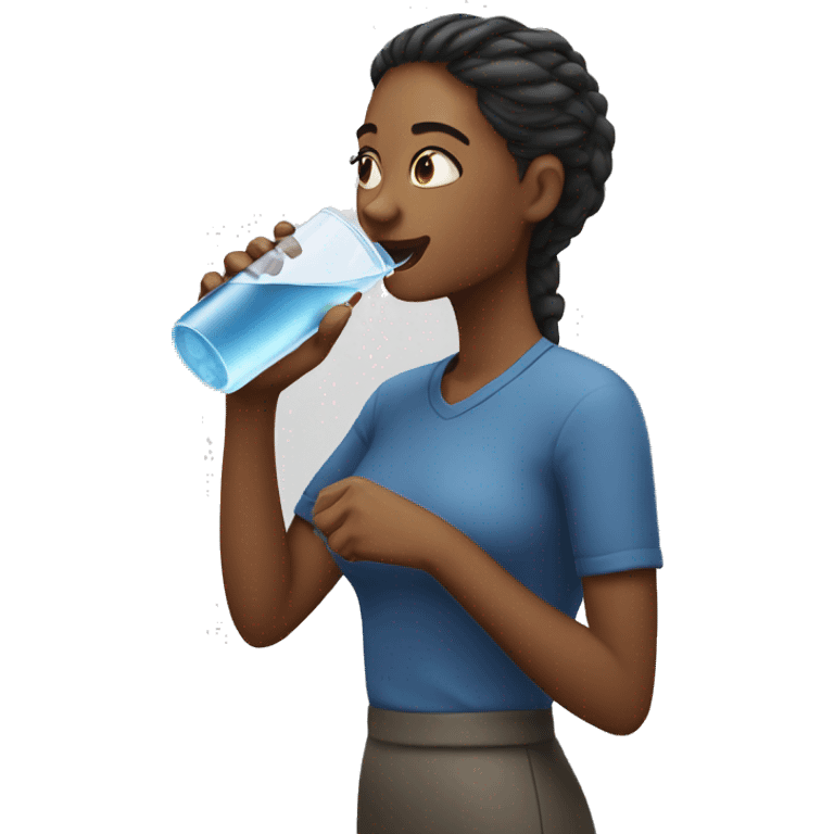 woman drinking water bo emoji