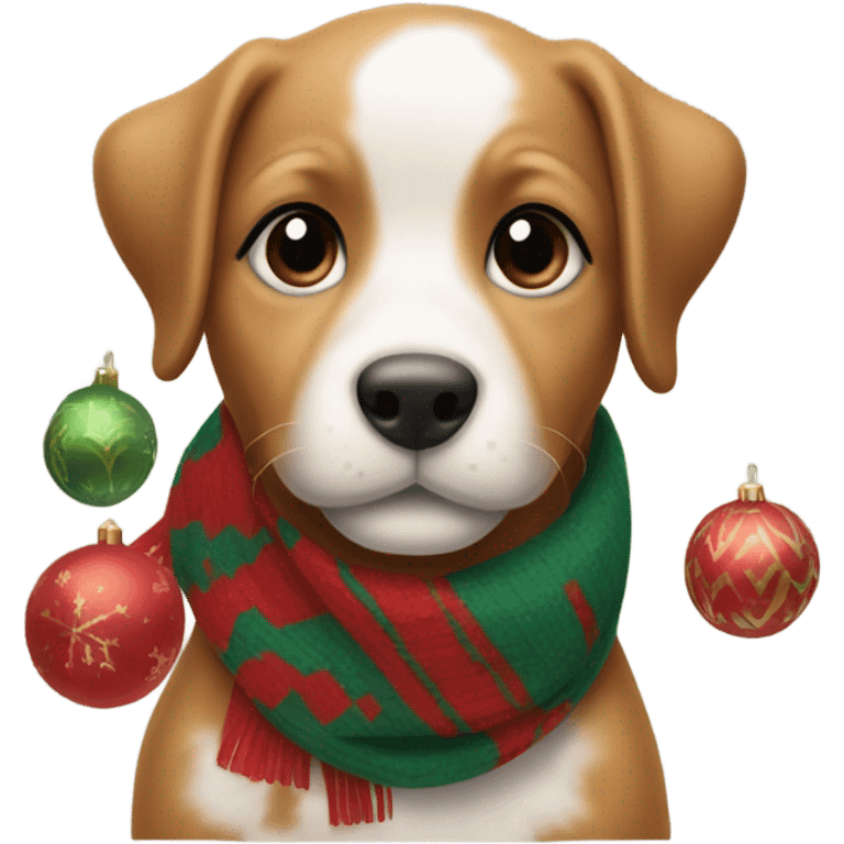 Christmas puppy emoji