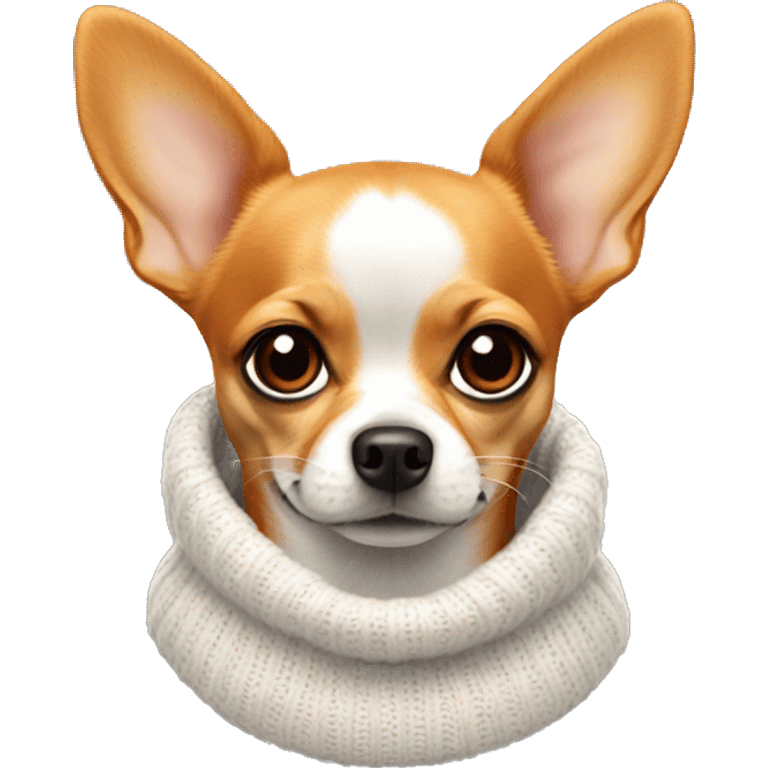 orange chihuahua in a white sweater emoji