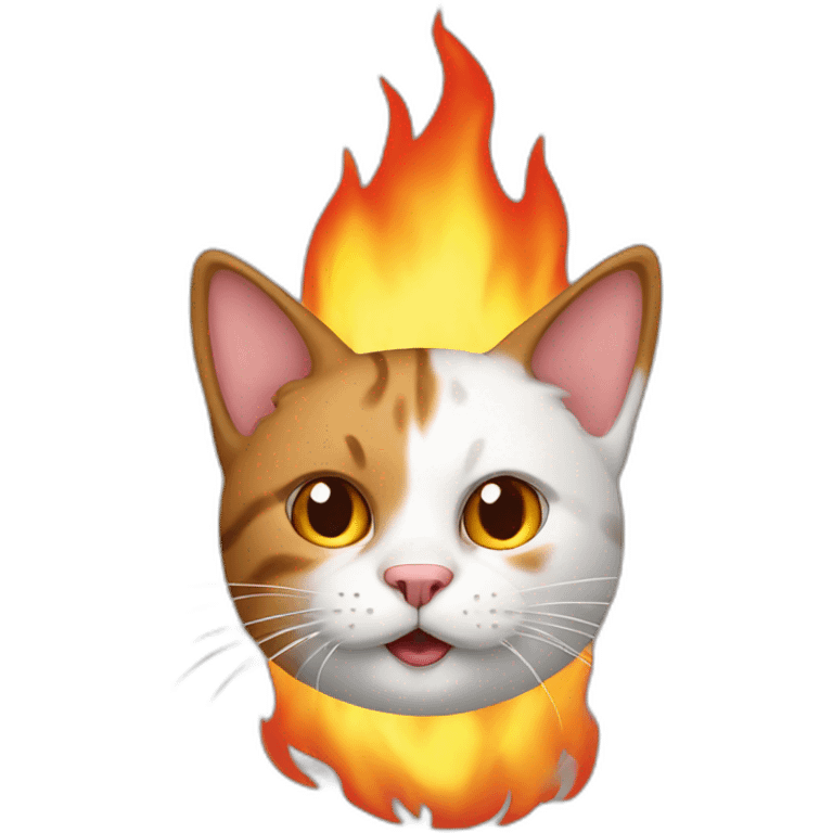 Cat in a fire emoji