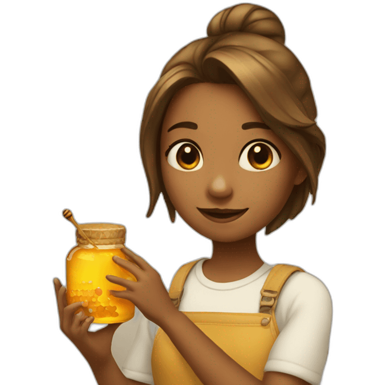 Girl and the honey emoji