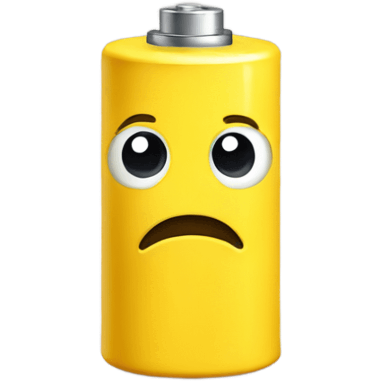 Yellow worried battery emoji