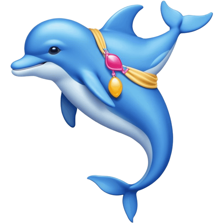 Blue dolphin wearing bikini emoji