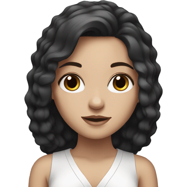 white girl with dark hair on spa emoji