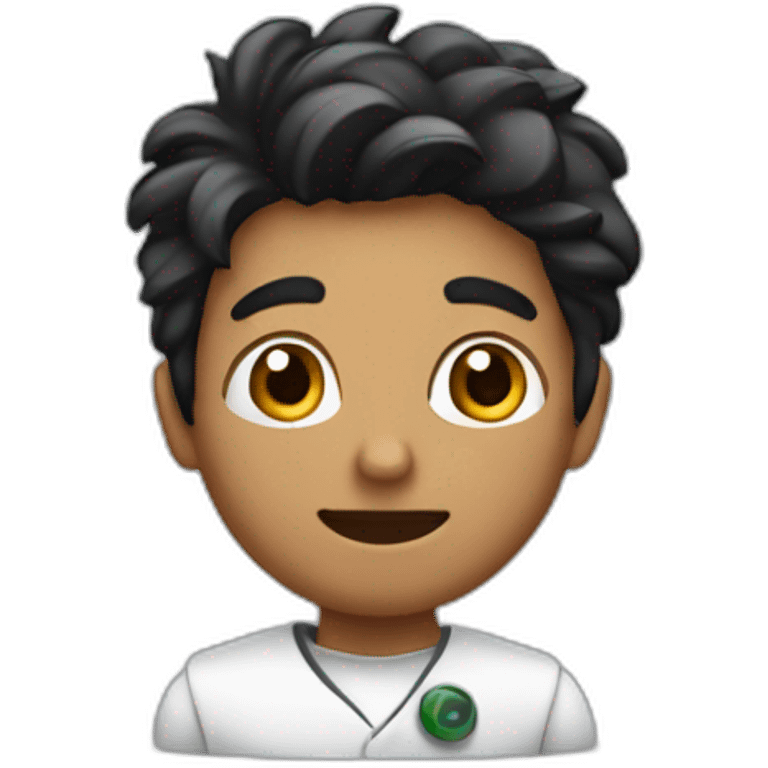 chemistry boy with black combed to the right hair and his instumants on his hand emoji