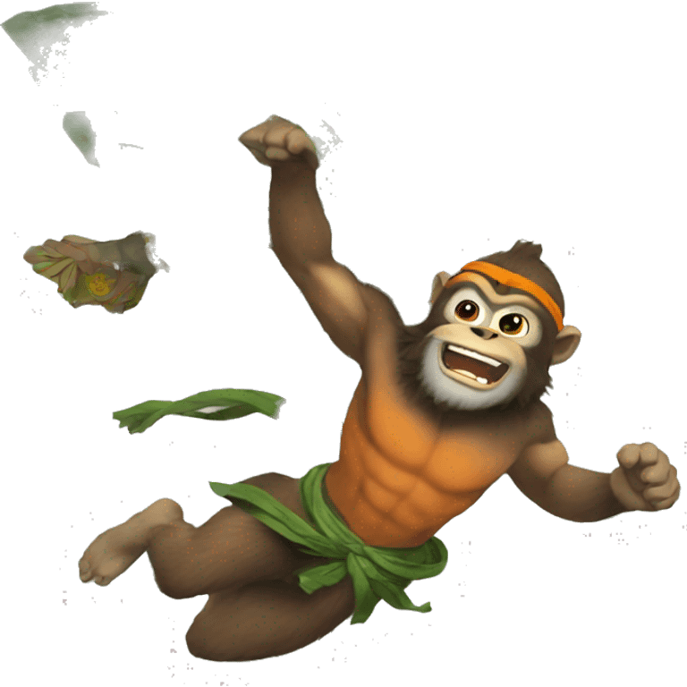 Flying hanuman carrying mountain emoji