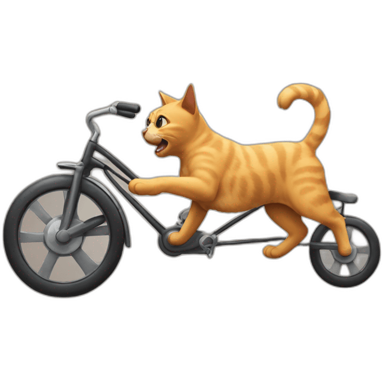 cat on wheel chasing a dog emoji