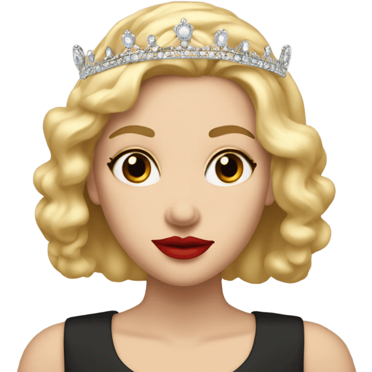 Small Tiara on a blonde white girl with red lipstick  emoji