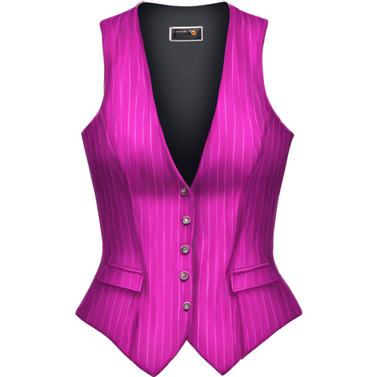 Realistic isolated hot pink and magenta pinstriped feminine fashion hater top vest. emoji