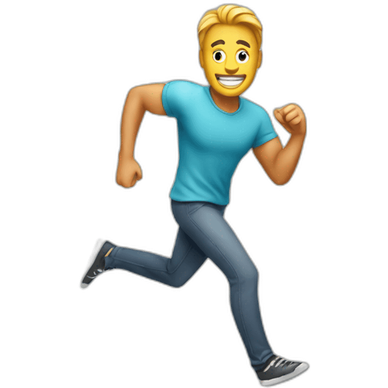 mobile sim card with a man running in attitude emoji