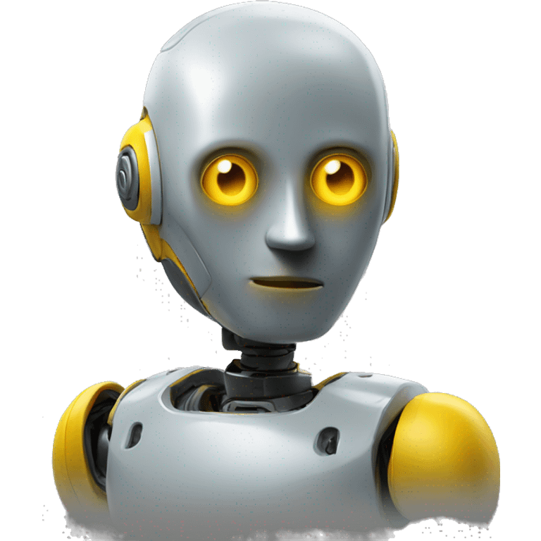 robot yellow head looks to the right side 180 degrees emoji