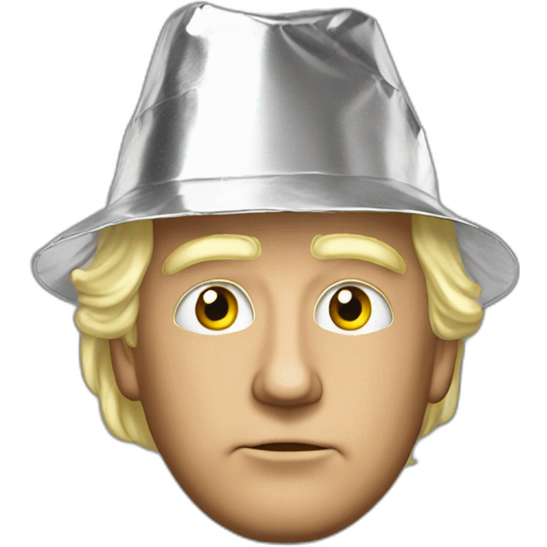 Trump with tinfoil hat on emoji