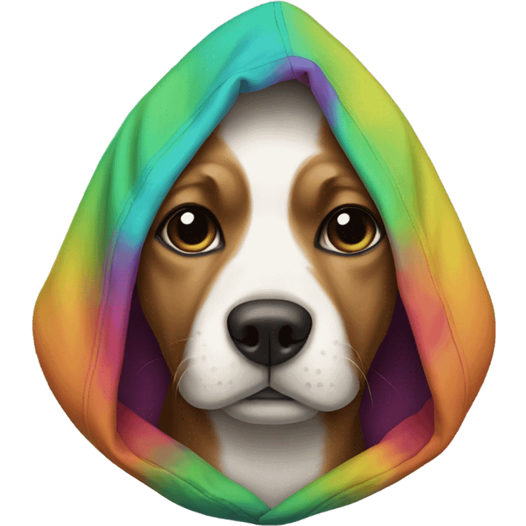 Dog wearing hoodie emoji