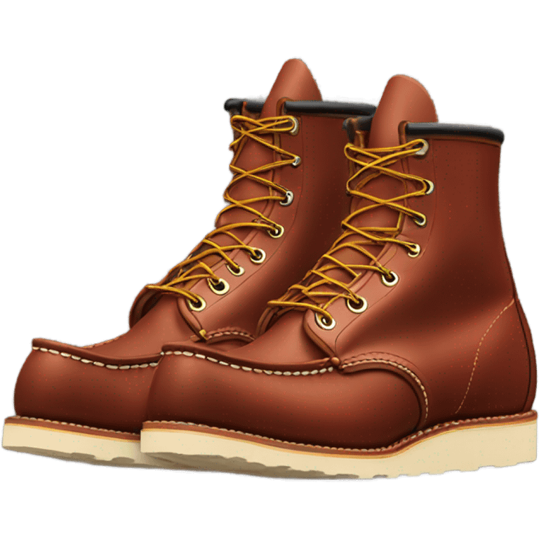 Red wing moc toe boot  emoji