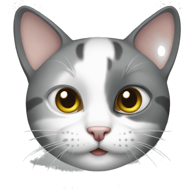 Cat gray white emoji