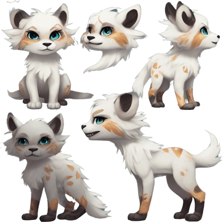 Cool cute Kawaii edgy fantasy animal  fursona Fionbri by griffsnuff & LiLaiRa & Falvie full body emoji