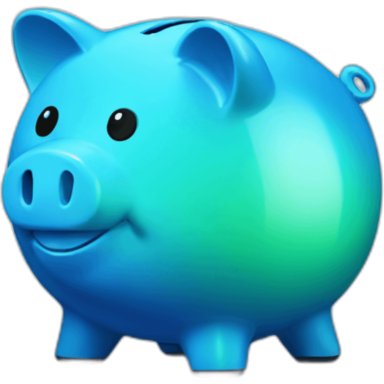 blue piggy bank with gradient emoji