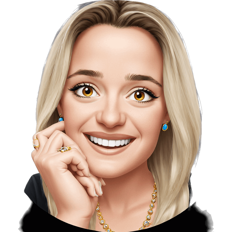 smiling girl with jewelry emoji