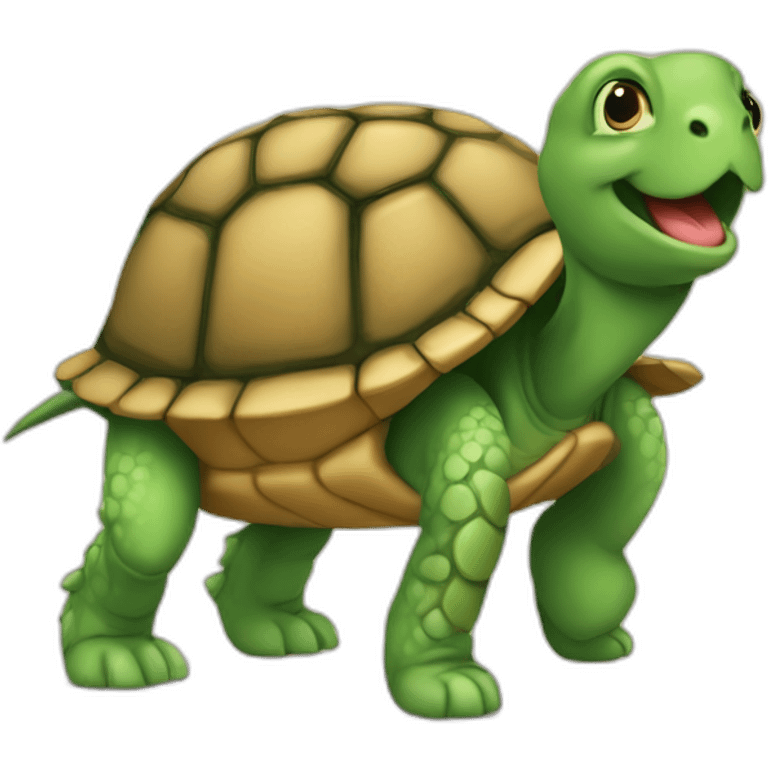 Tortue sur un chien emoji