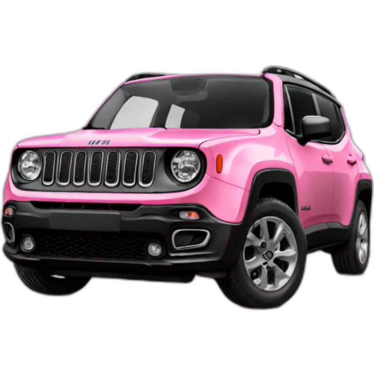 pink jeep renegade with a bow emoji