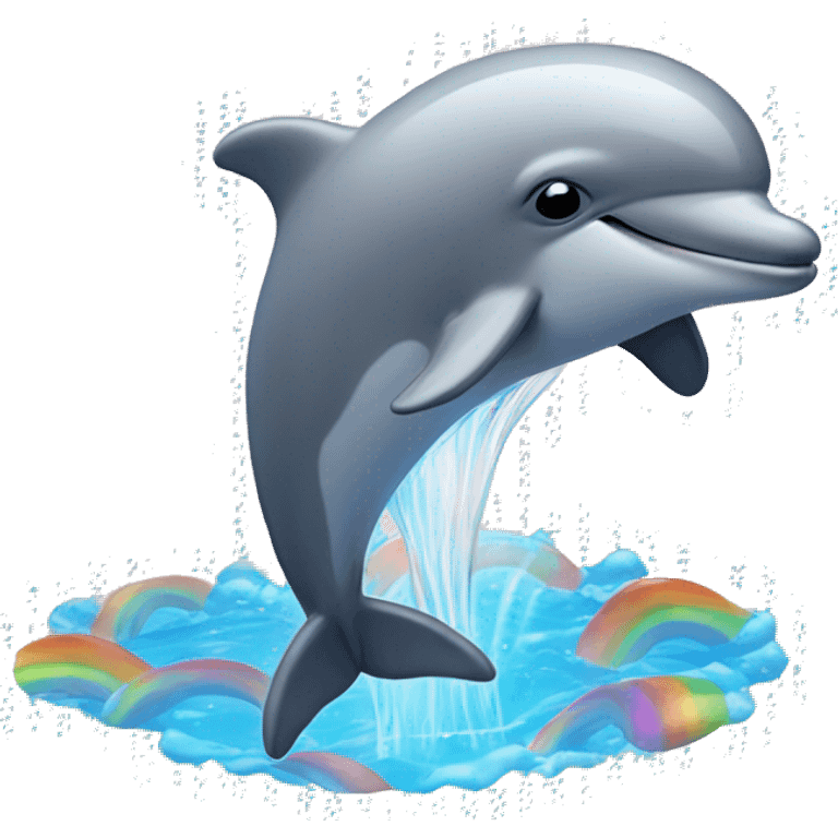 dolphin over rainbow water  emoji