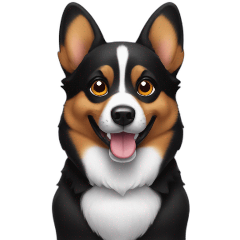 Black corgi Halloween emoji