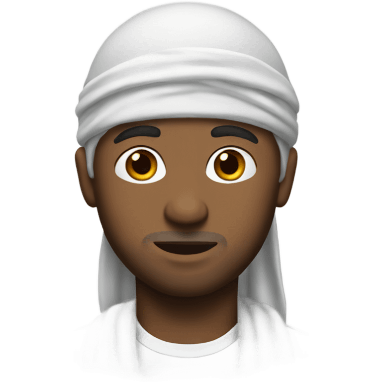 White guy wearing durag emoji