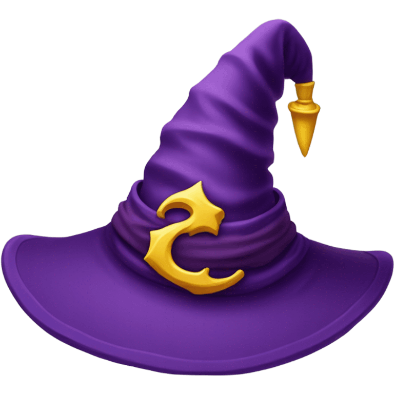 purple wizard hat with yellow emoji