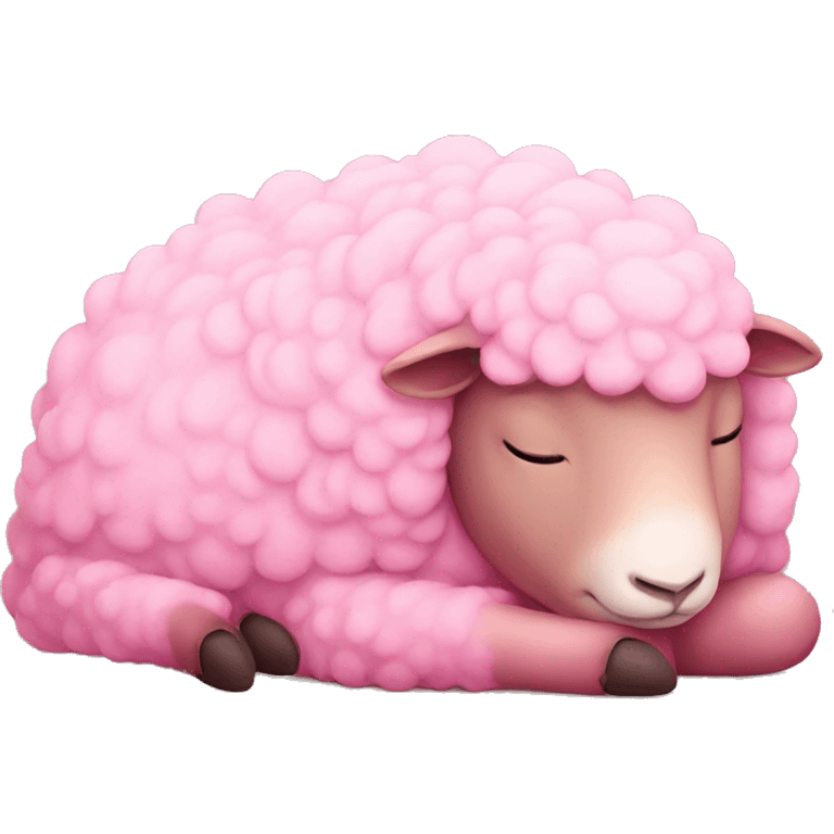 Pink sheep sleeping emoji