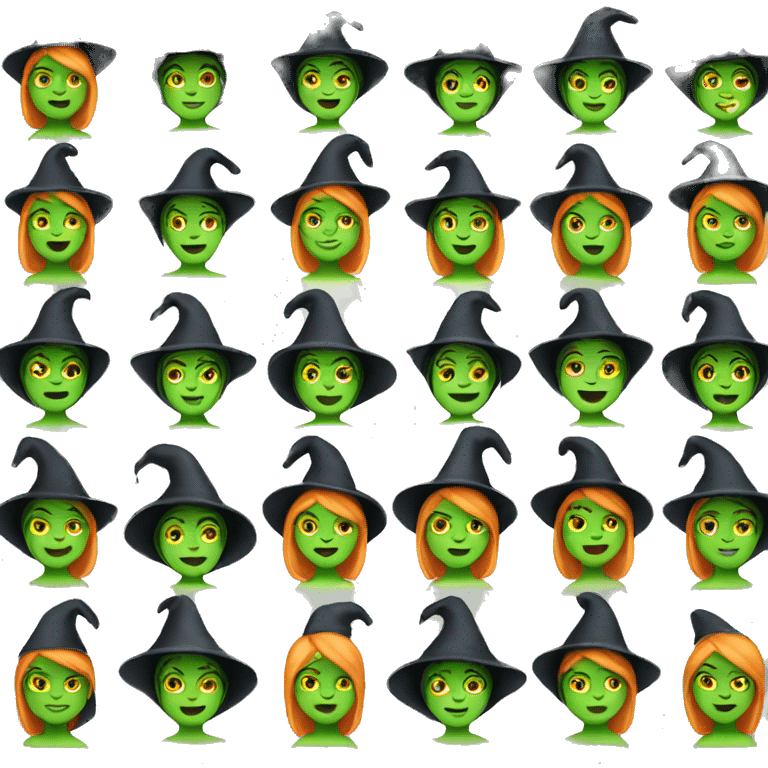 Green women in witch hat emoji