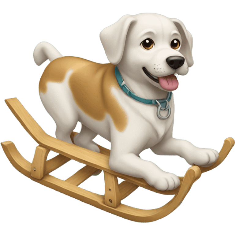 Dog pulling sled emoji