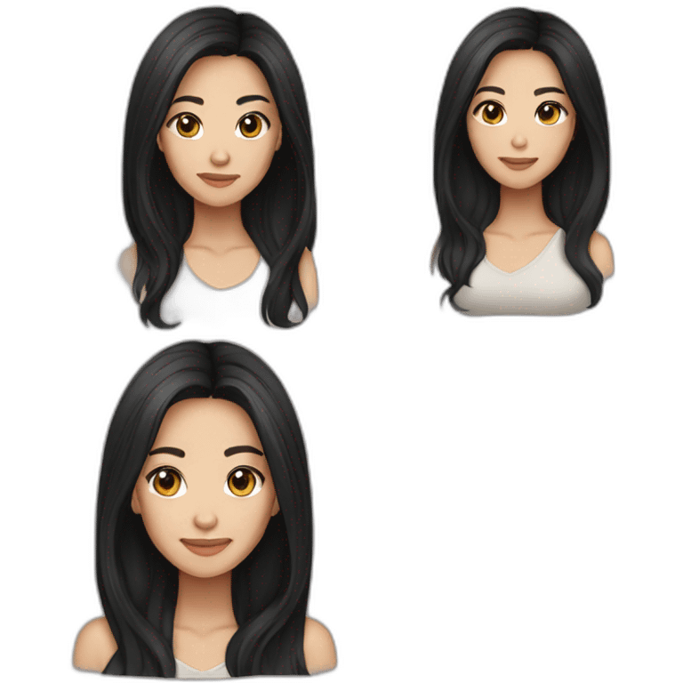 Whitney Lau woman long dark hair emoji