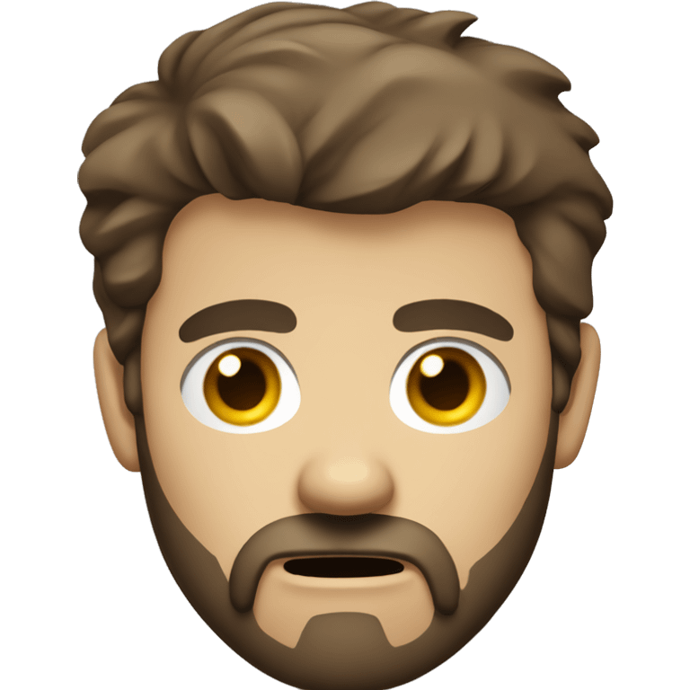 angry man with a beard and short scruffy medium brown hair wearing a buttoned shirt emoji